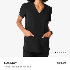 Figs scrub top black